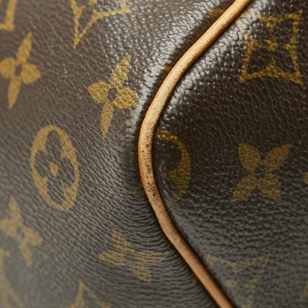 LOUIS VUITTON Authentic Brown Monogram Leather Keepall 60 Boston Bag - Picture 6 of 15